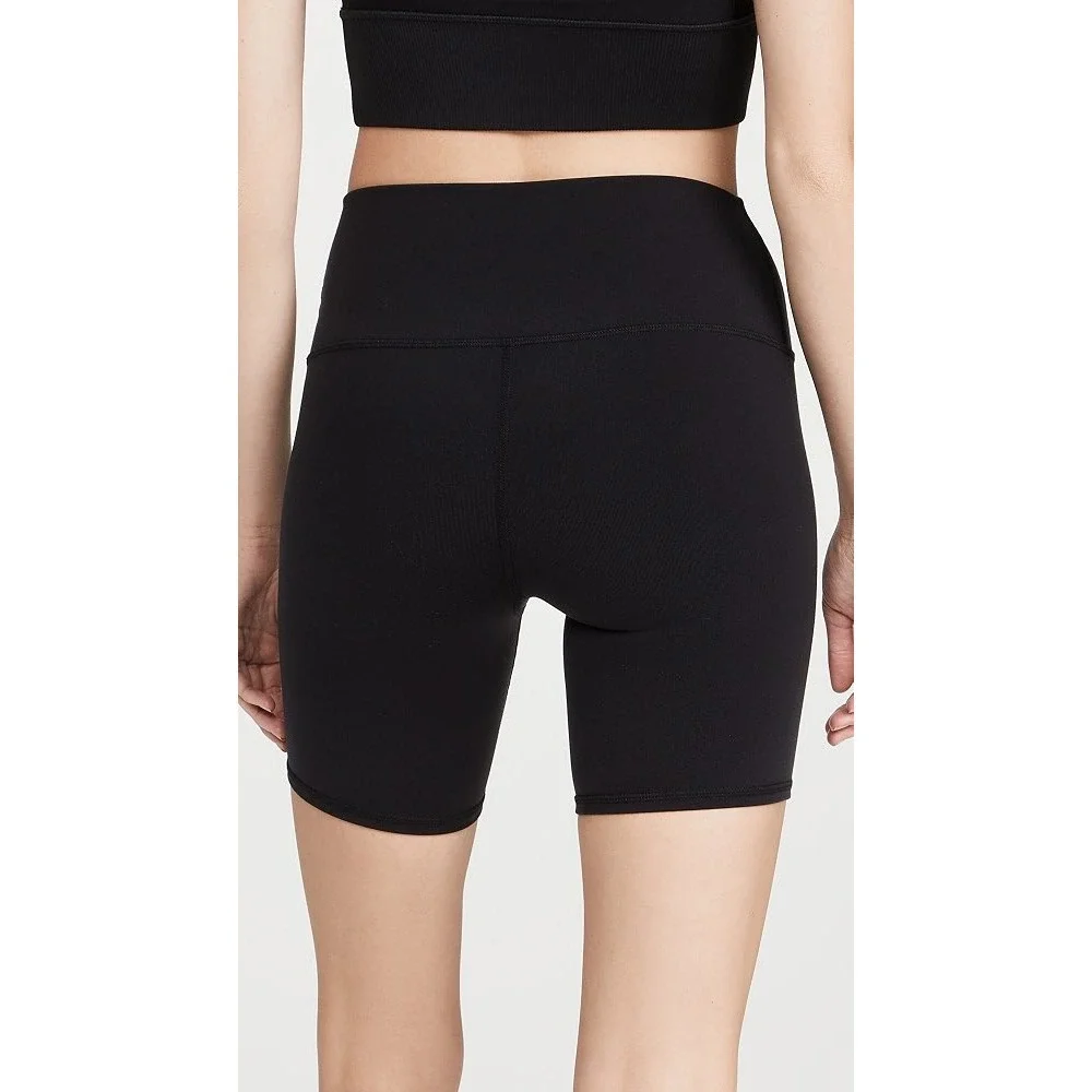 Alo Yoga High Waist Biker Shorts Lightweight Activewear Jersey Black Size Small